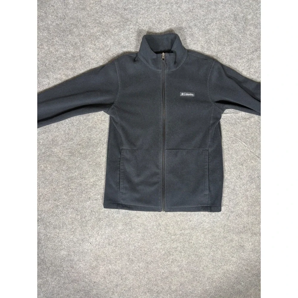 Columbia Mens Black Full Zip‎ Fleece Jacket Mock Neck XY0009 1843931 Large